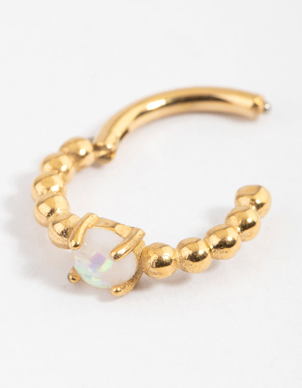 Gold Plated Faux Opal Clicker Ring