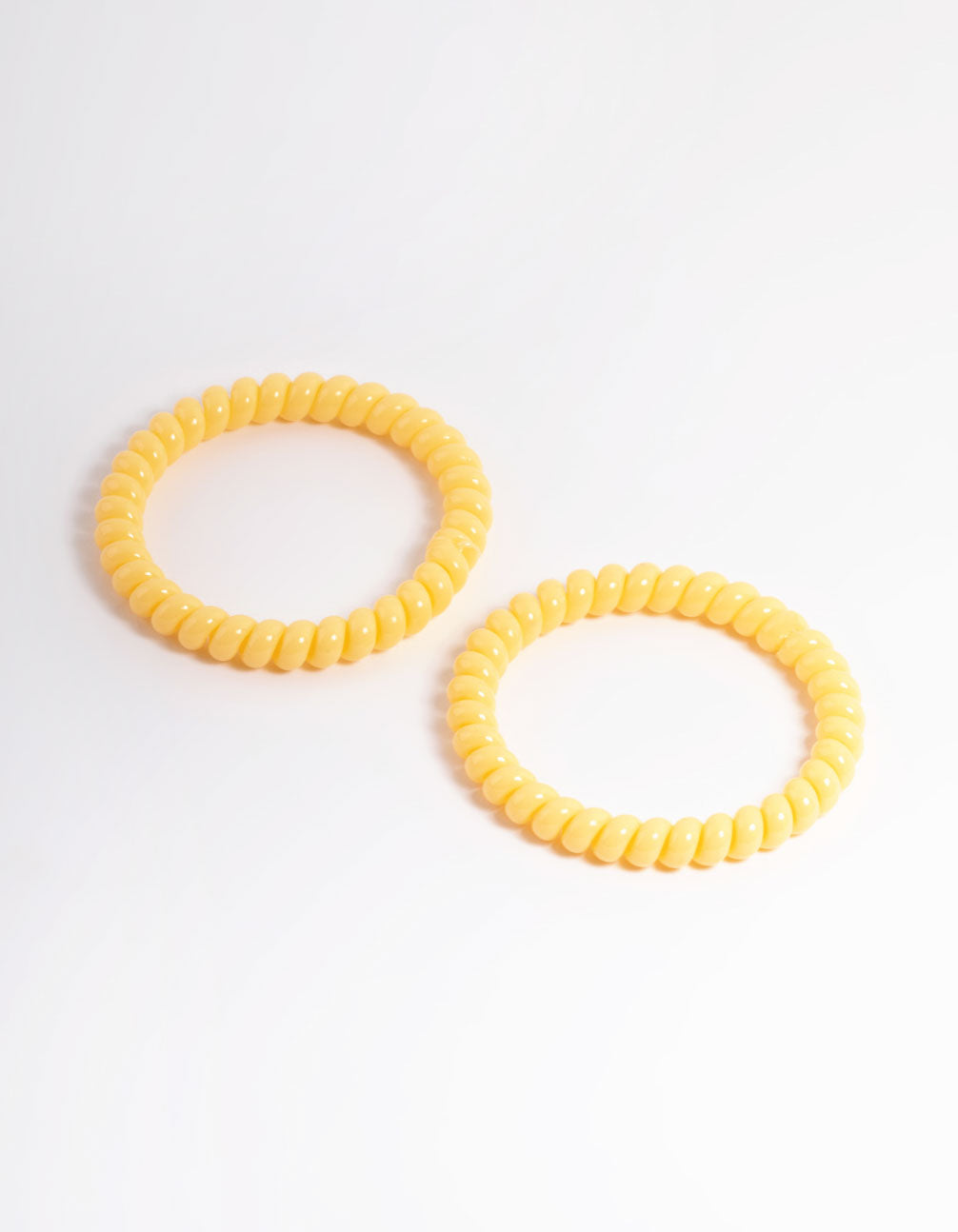 Yellow Plastic Narrow Hair Spiral Pack