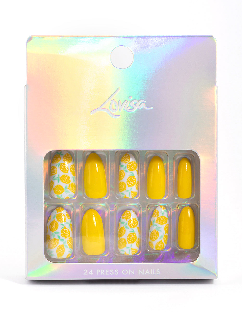 Yellow Marble Press On Nails