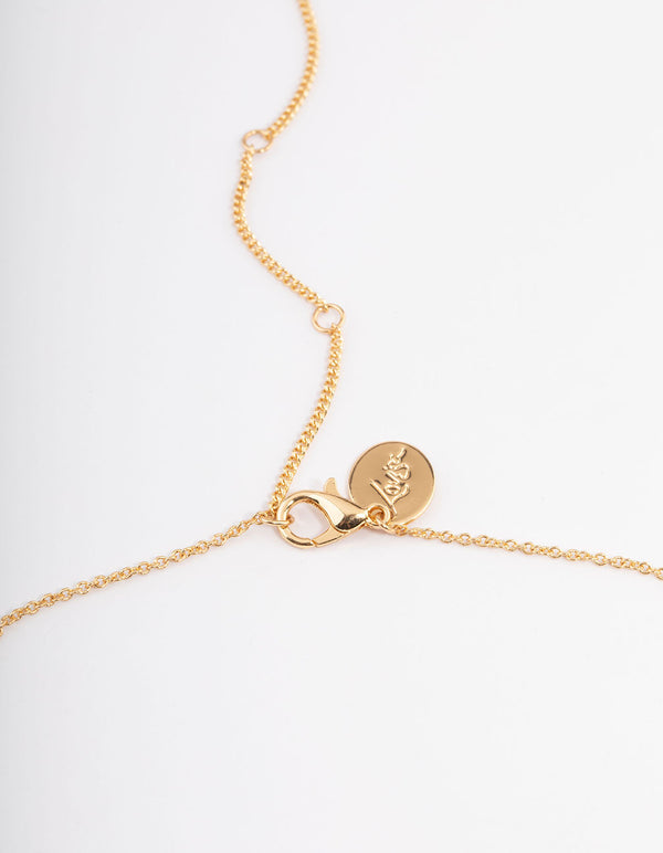 Gold Plated Jade Cluster Fine Necklace