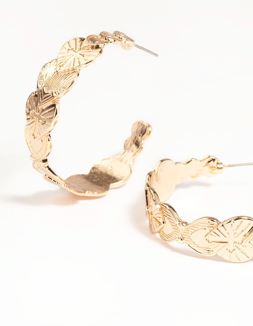 Gold Alternative Heart Hoop Earrings
