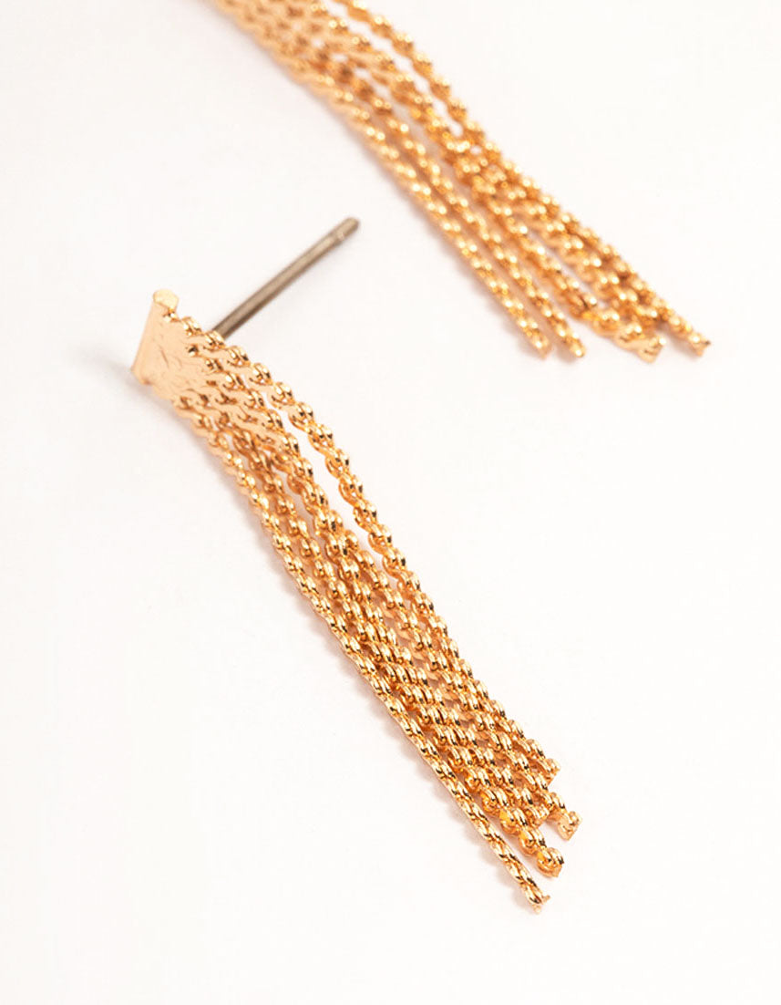 Gold Mini Tassel Earrings