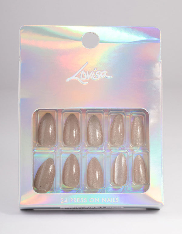 Plastic Metallic Shimmer Press On Nails