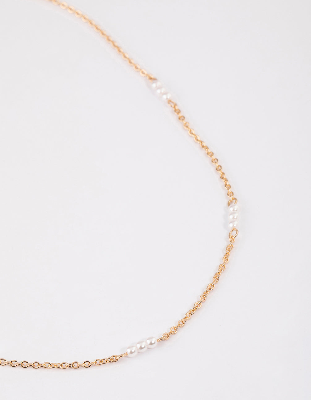 Gold Station Pearl Necklace