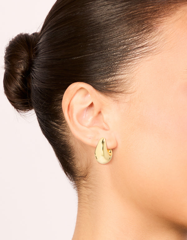 Gold Plated Bubble Drop Stud Earrings