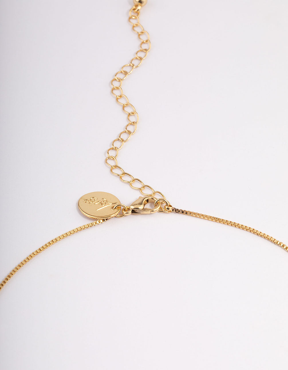 Gold Plated Diamante Cross Fine Chain Necklace