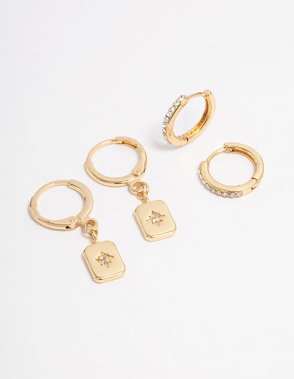 Gold Plated Celestial Earrings 6-Pack