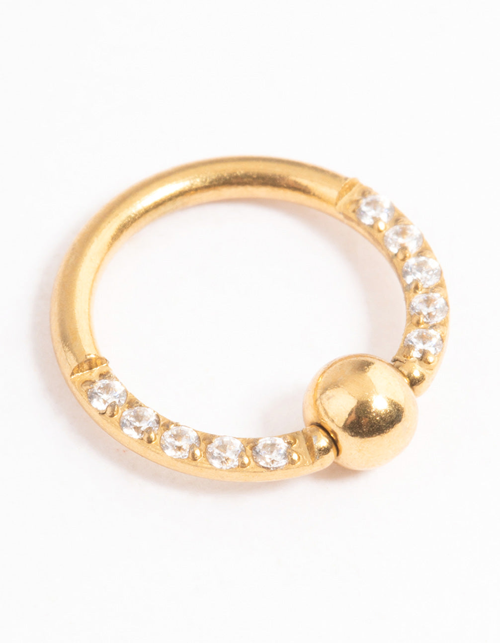 Gold Plated Surgical Steel Cubic Zirconia Bead Earring