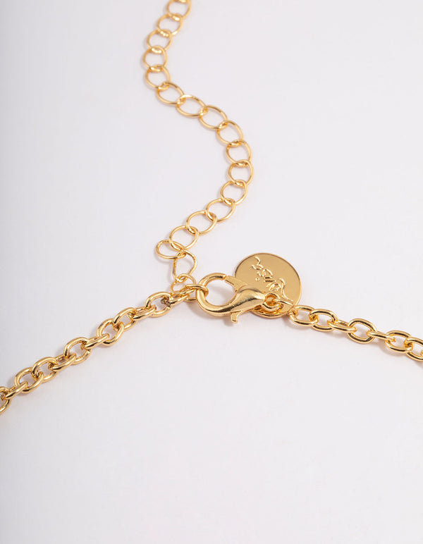 Gold Plated Freshwater Pearl Half Link Necklace