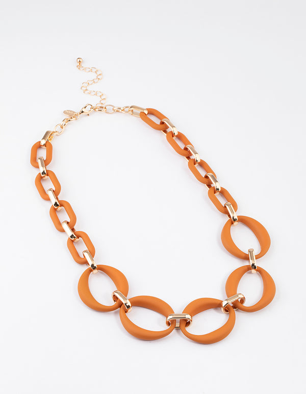 Gold Mixed Oval Link Necklace