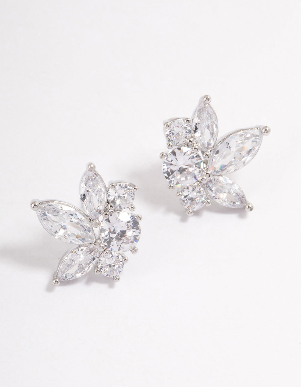 Silver Lotus Stud Earrings