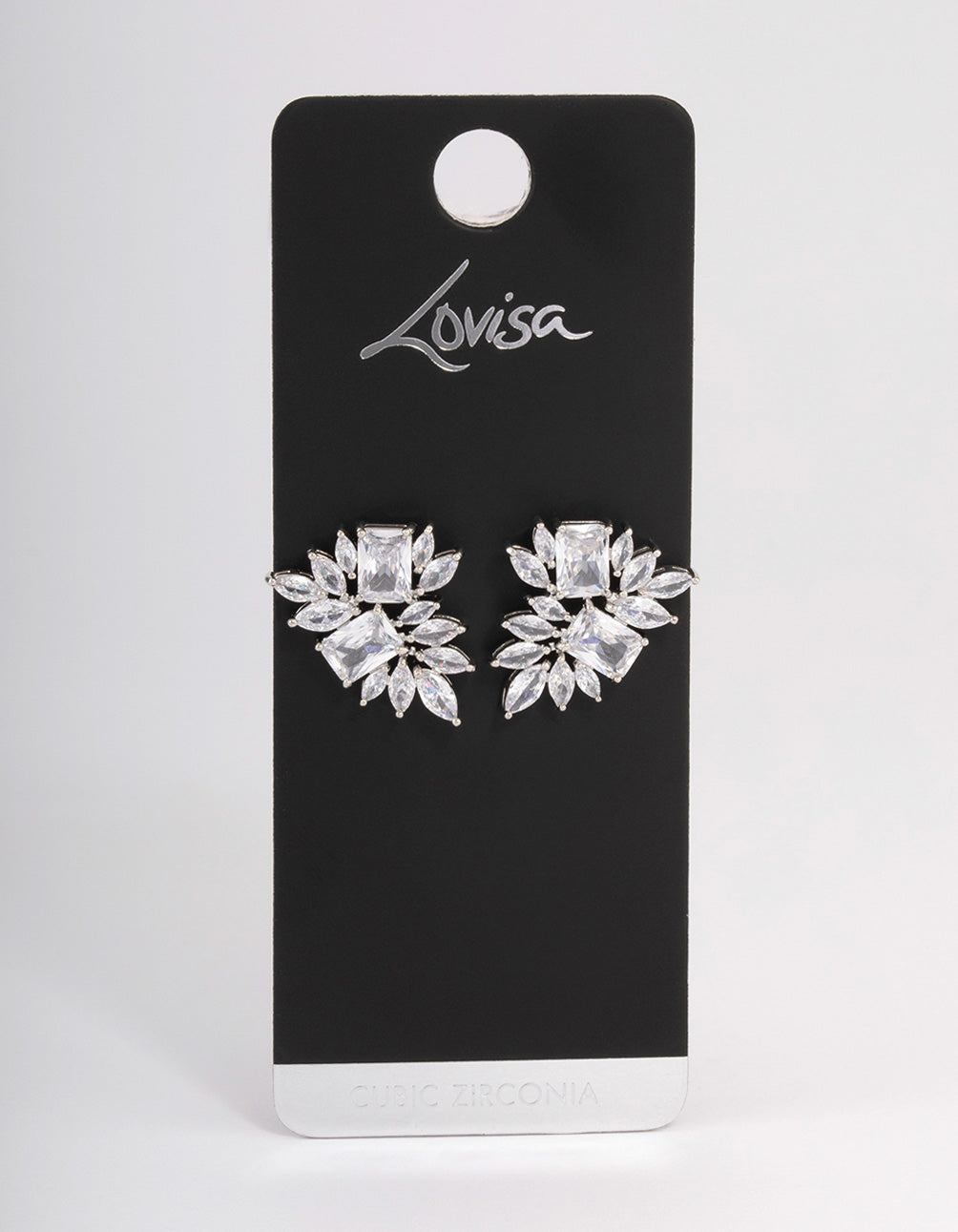 Silver Statement Cluster Earrings