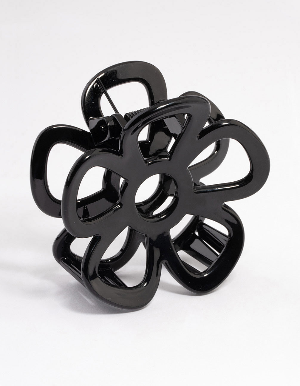 Plastic Black Open Flower Claw Clip