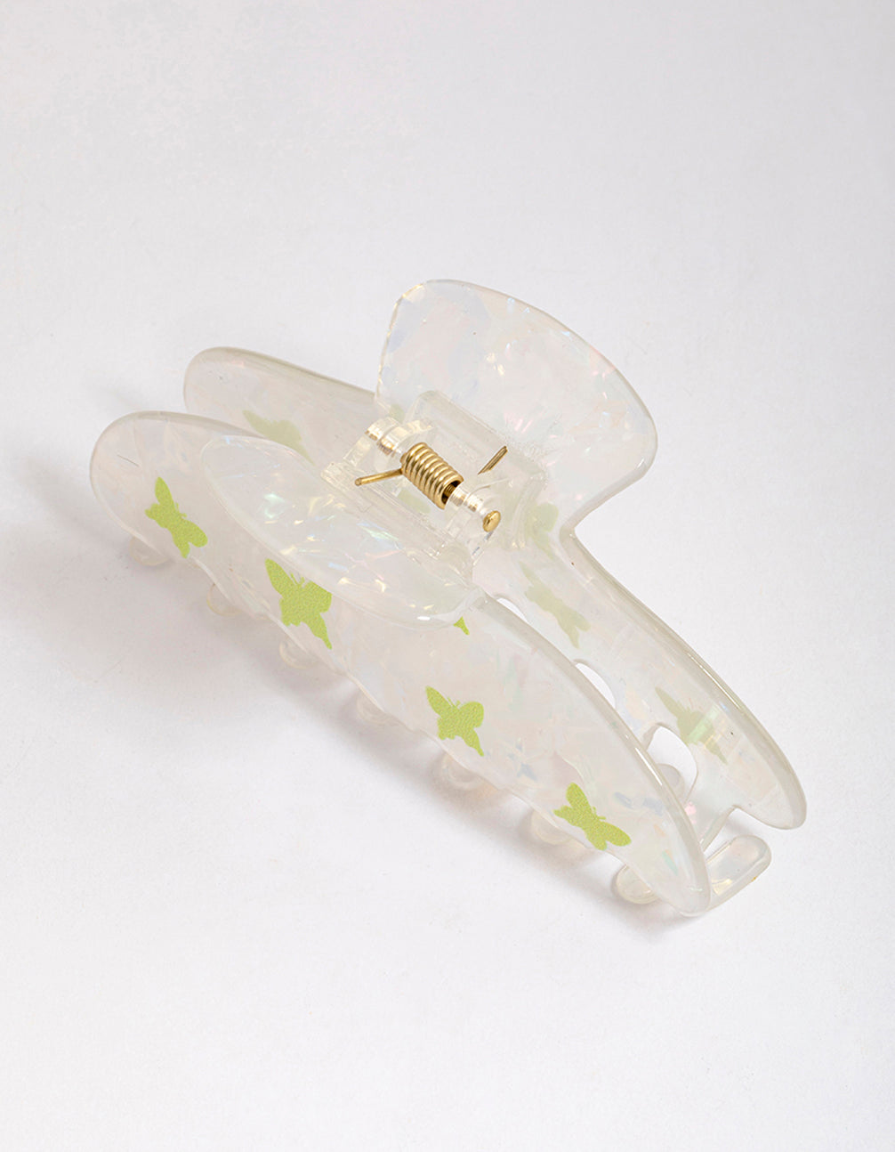 Clear Marble Butterfly Print Acrylic Claw Clip