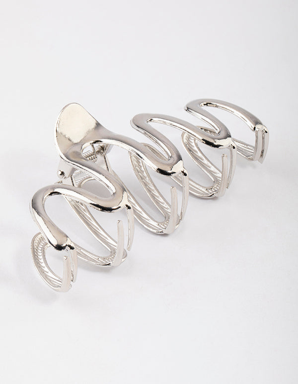 Silver Squiggle Claw Clip
