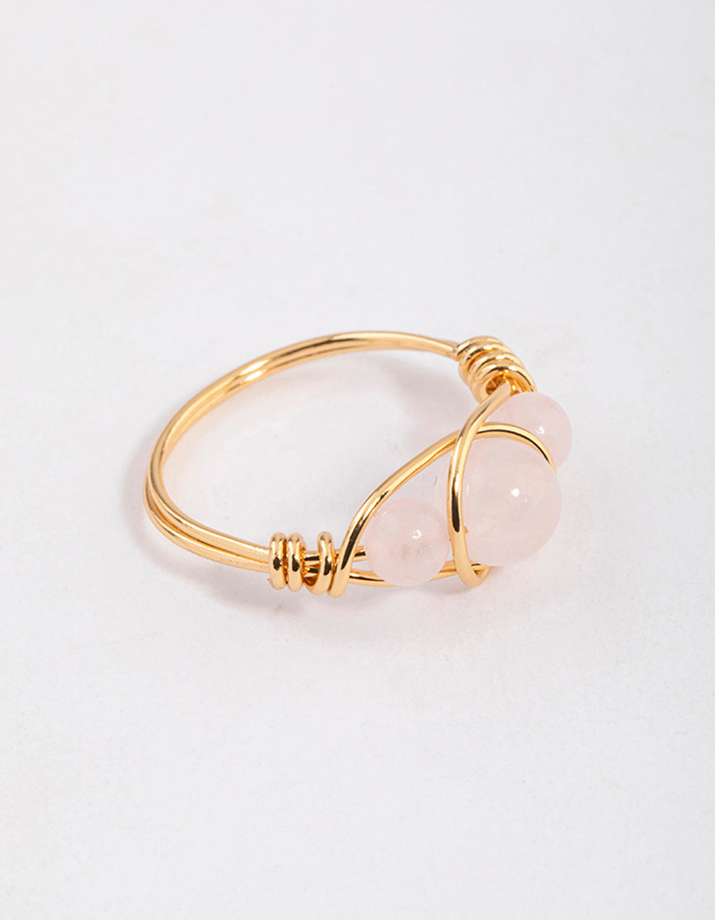Gold Plated Wrapped Triple Stone Ring