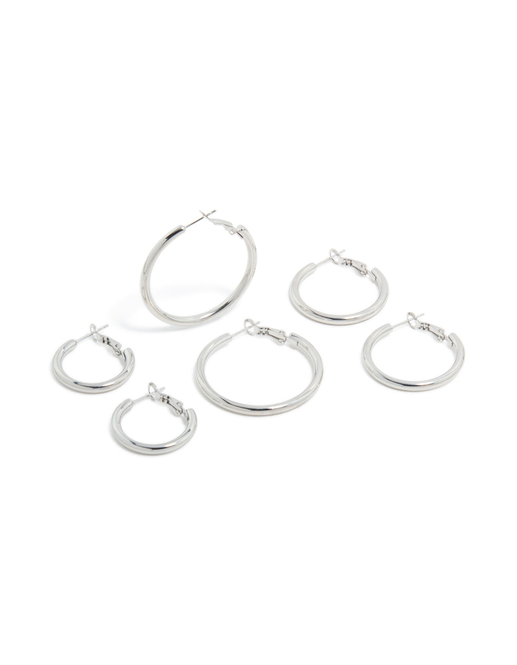Waterproof Stainless Steel Large Basic Hoop Earrings Pack
