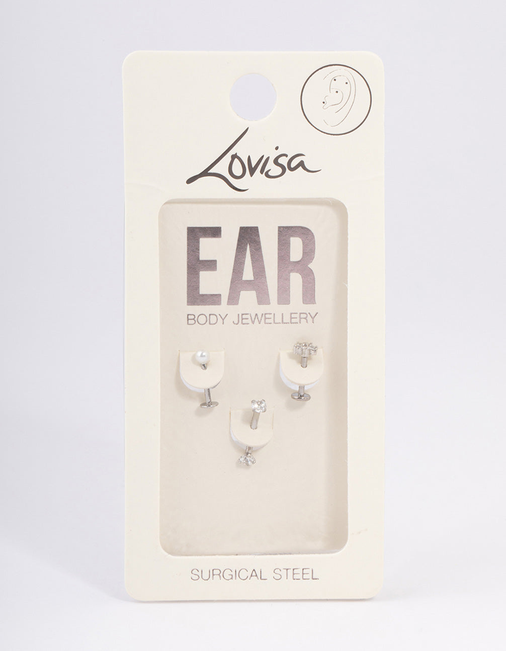 Surgical Steel Cubic Zirconia Pearl & Flower Earrings Pack