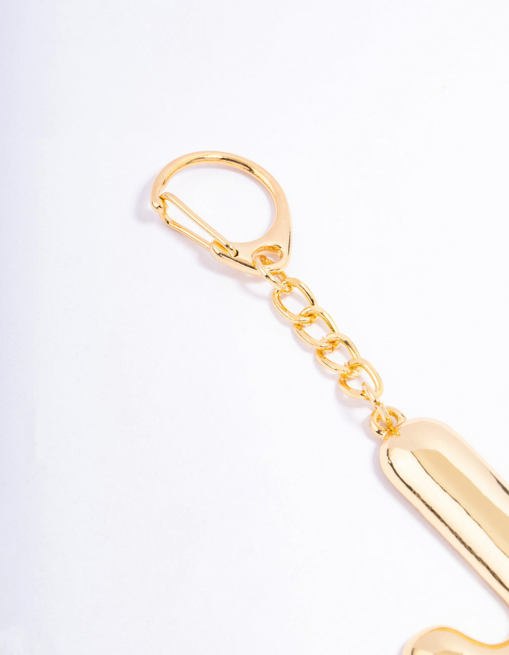 Gold Plated Letter 'J' Initial Key Ring