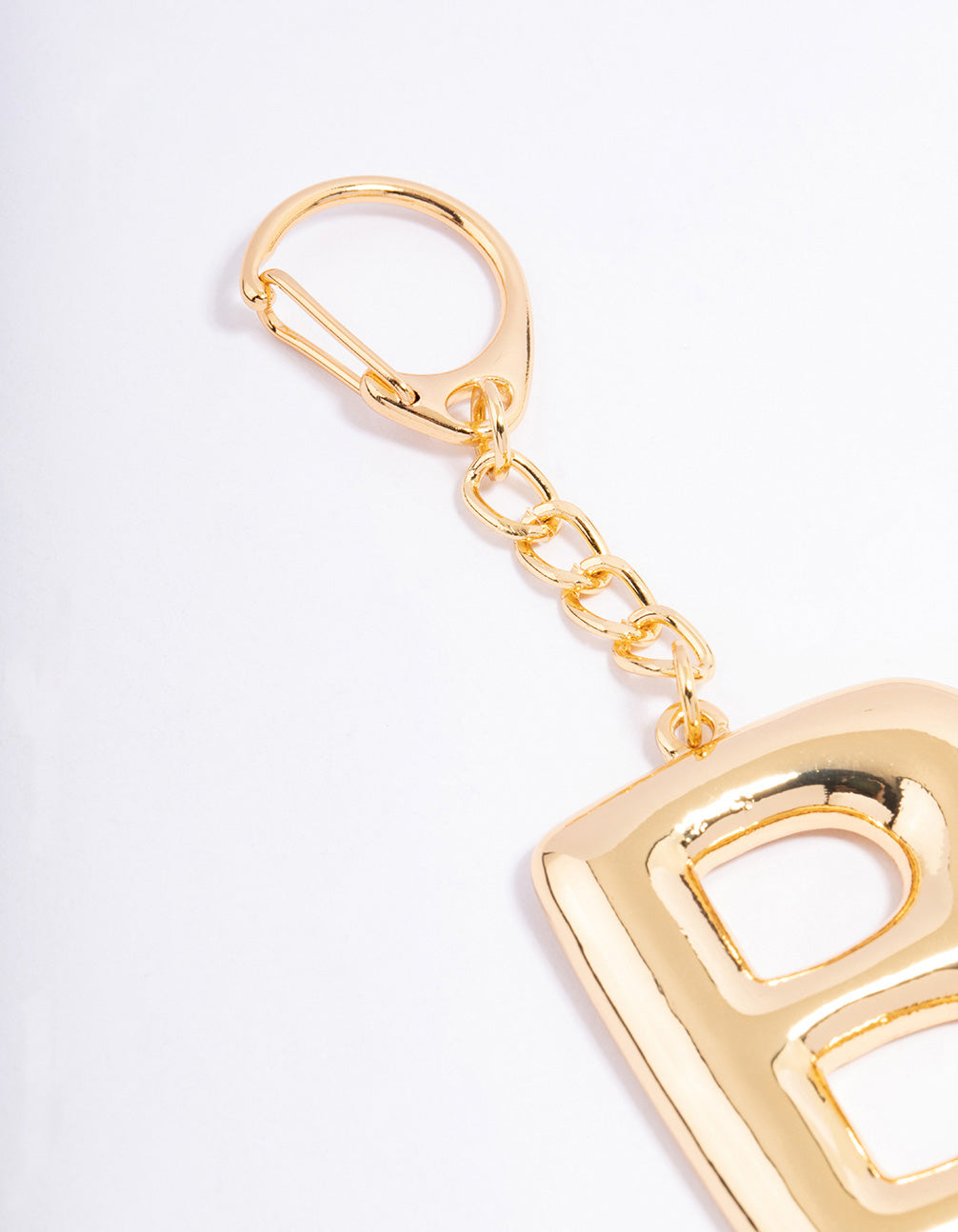 Gold Plated Letter 'B' Initial Key Ring