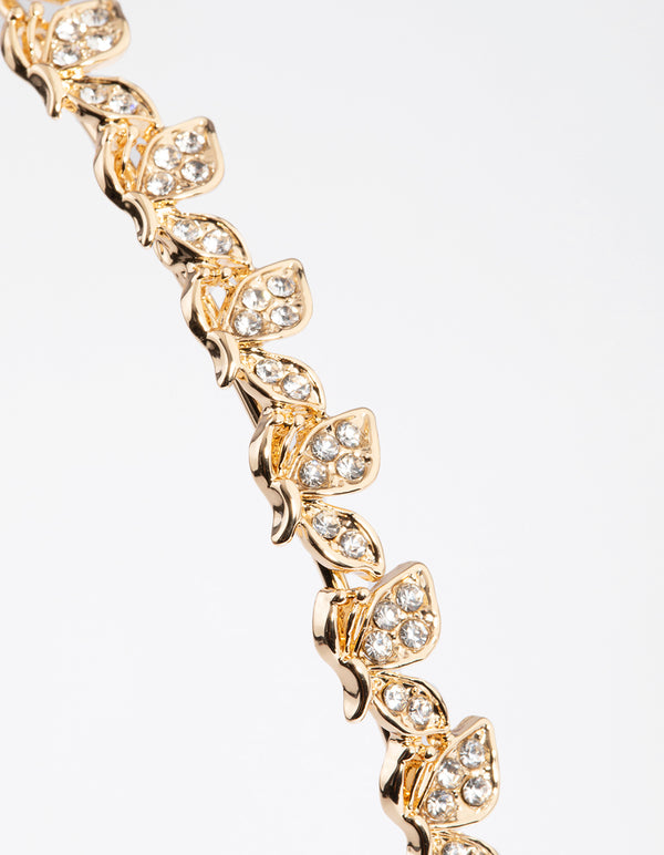 Gold Butterfly Diamante Headband