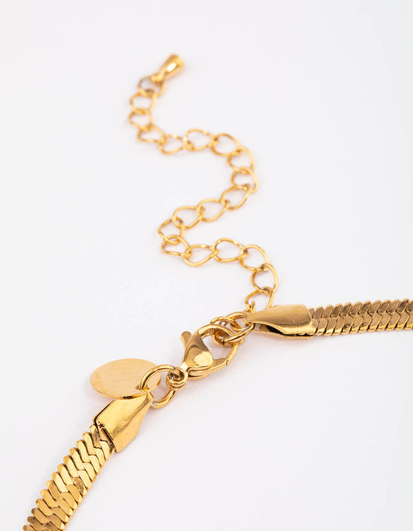 Waterproof Gold Plated Stainless Steel Snake Chain Necklace
