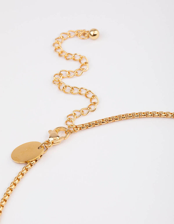 Waterproof Gold Plated Stainless Steel Cubic Zirconia Cross Necklace