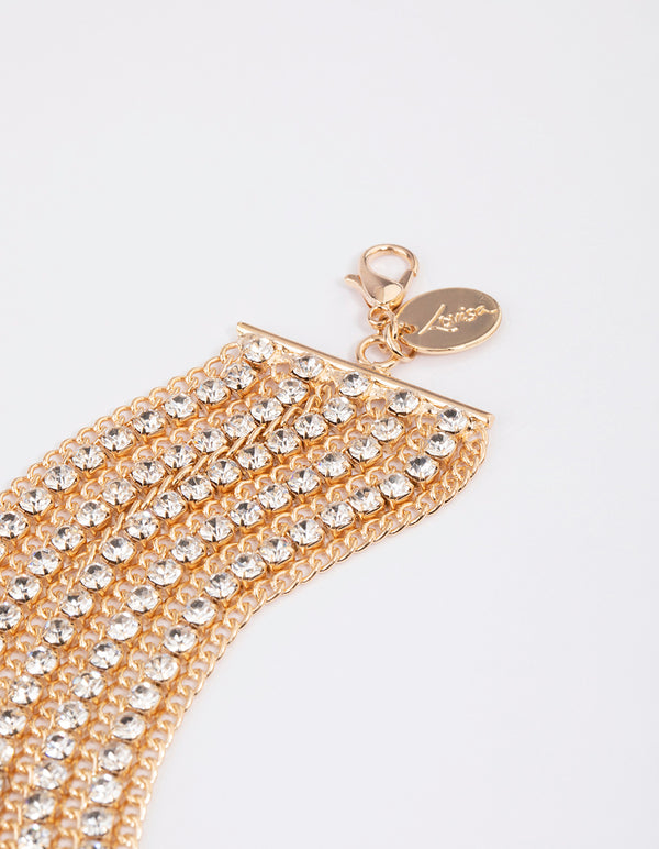 Gold Cup Chain Layered Choker