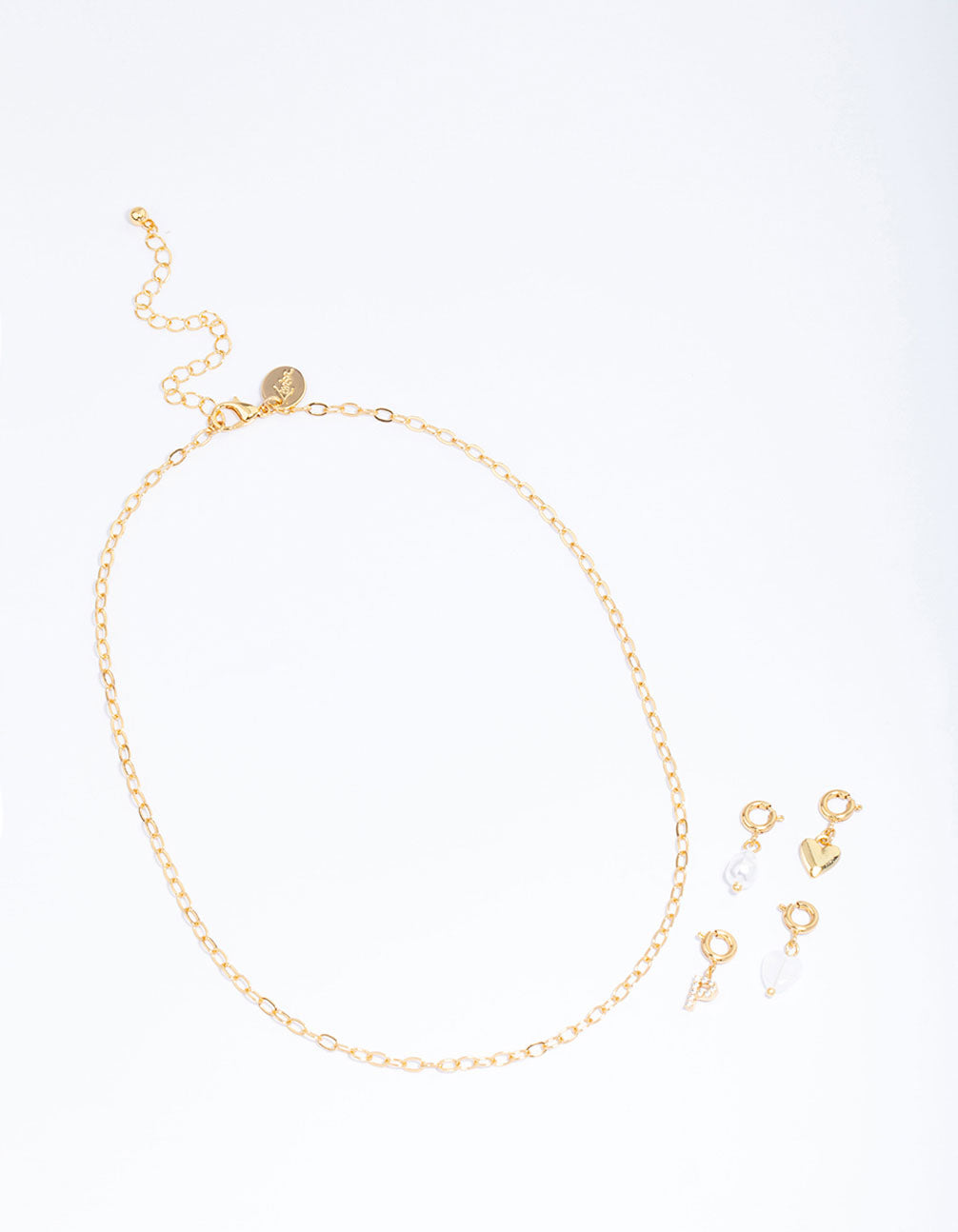 Letter 'P' Gold Plated Initial Personalised Charm Necklace
