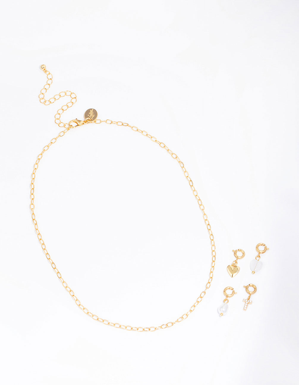 Letter 'T' Gold Plated Initial Customisable Charm Necklace