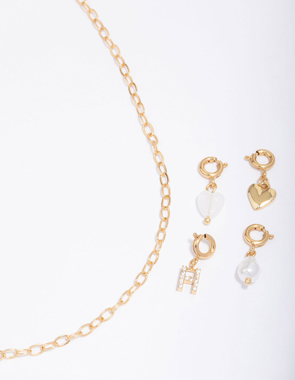 Letter 'H' Gold Plated Initial Customisable Charm Necklace