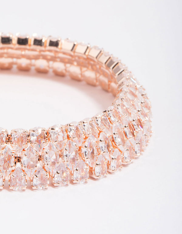 Rose Gold Multi Stone Tennis Bracelet