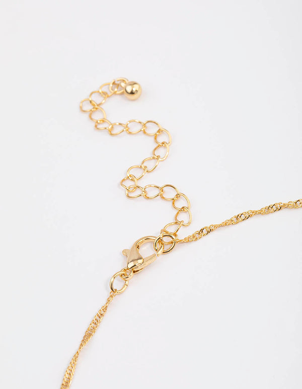 Gold Plated Dainty Drop Twisted Necklace