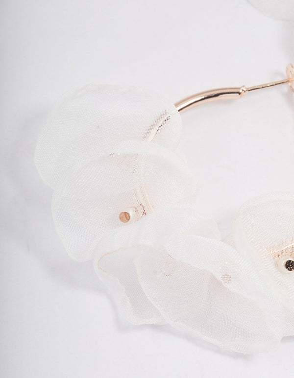 Rose Gold Petal Hoop Earrings