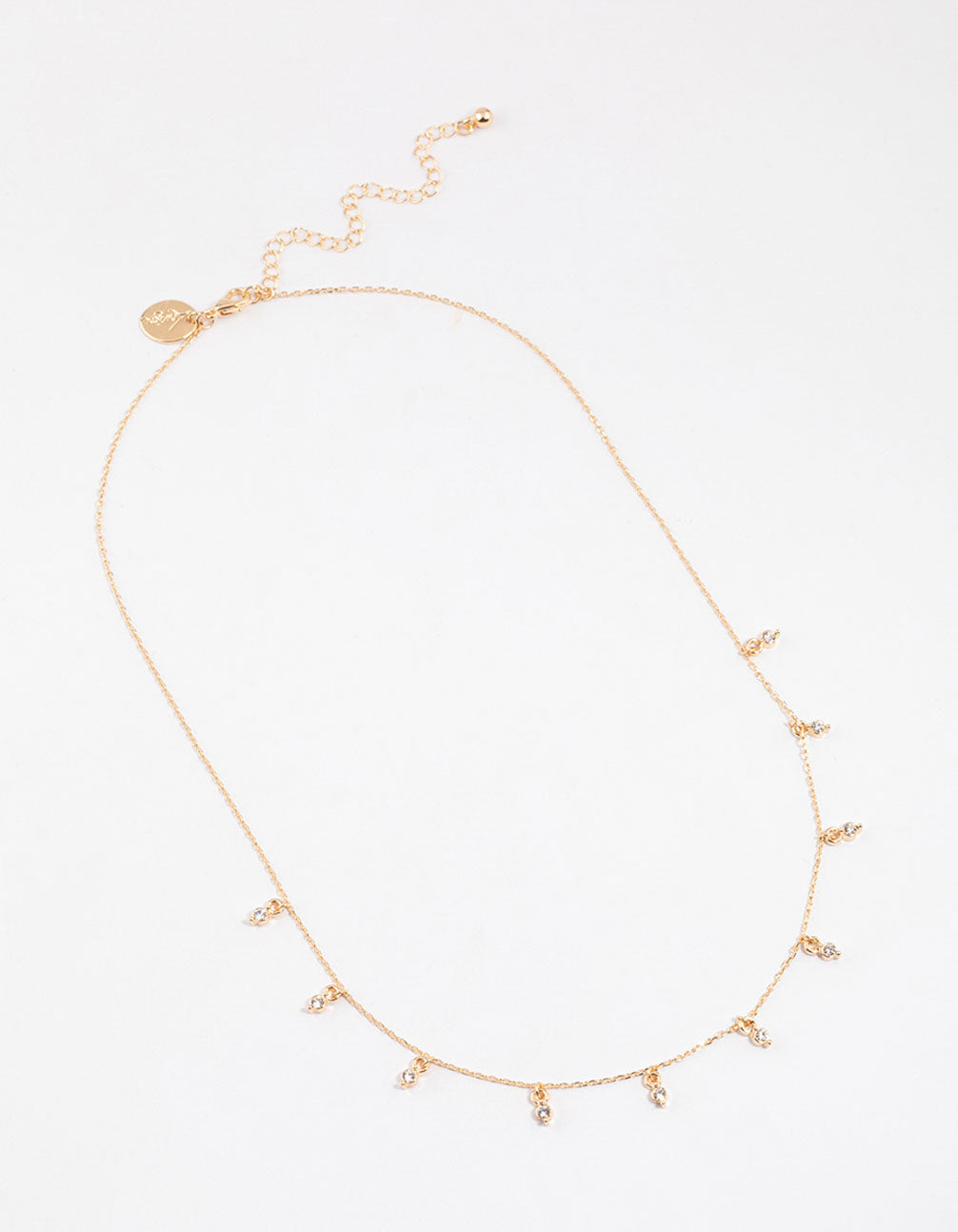 Gold Diamante Droplet Necklace & Polishing Set