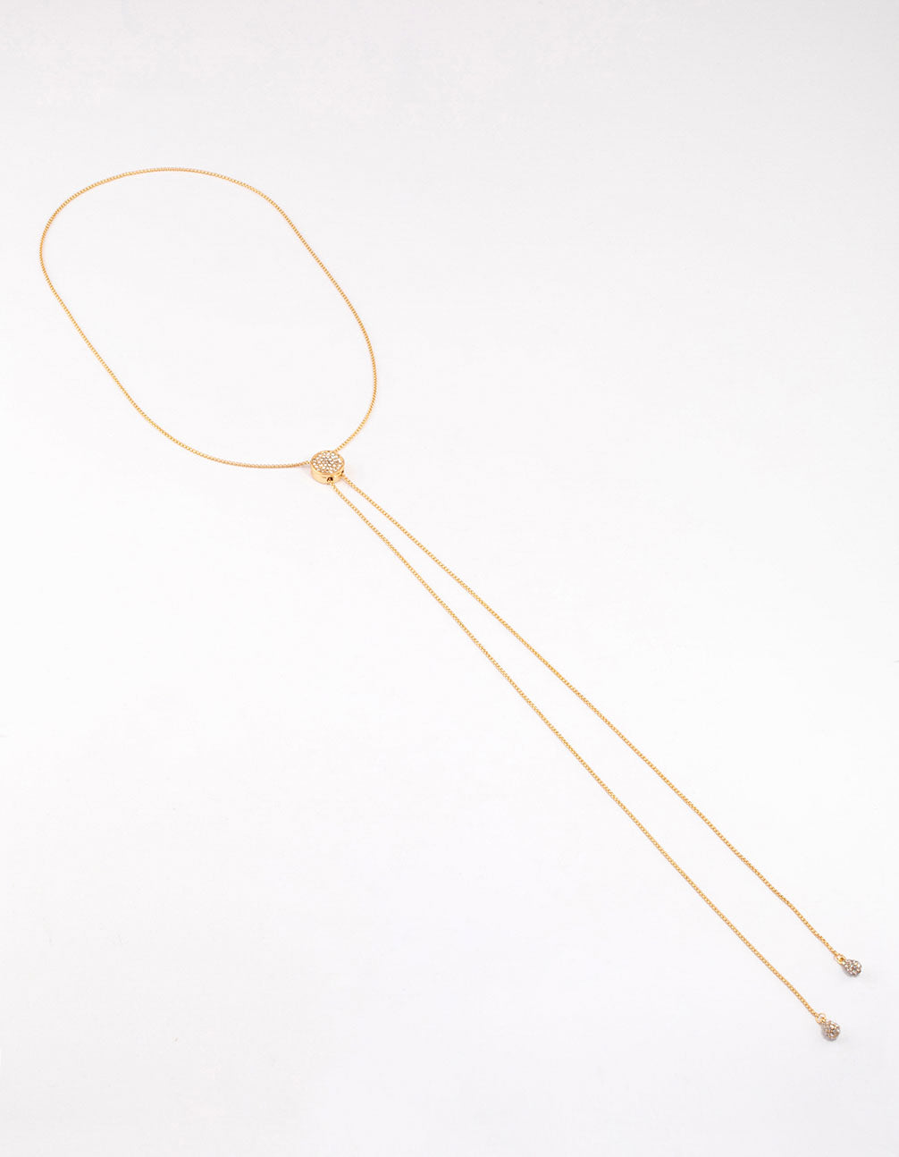 Gold Diamante Adjustable Chain Necklace