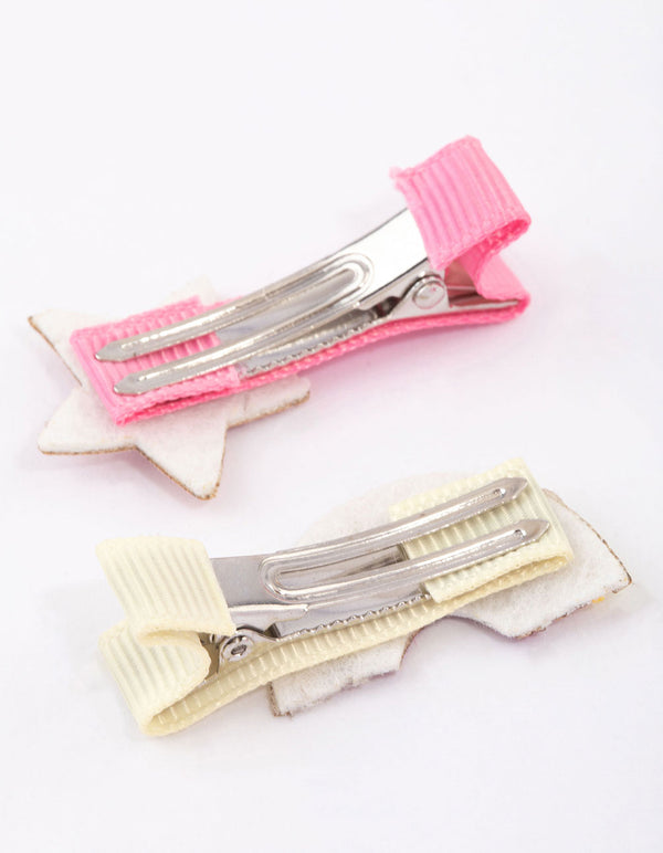 Kids Mixed Glitter Star Hair Snaps 4-Pack