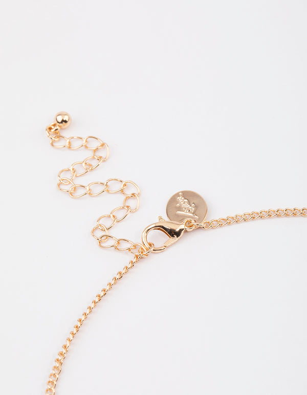 Gold Chain Caged Pearl Pendant Necklace