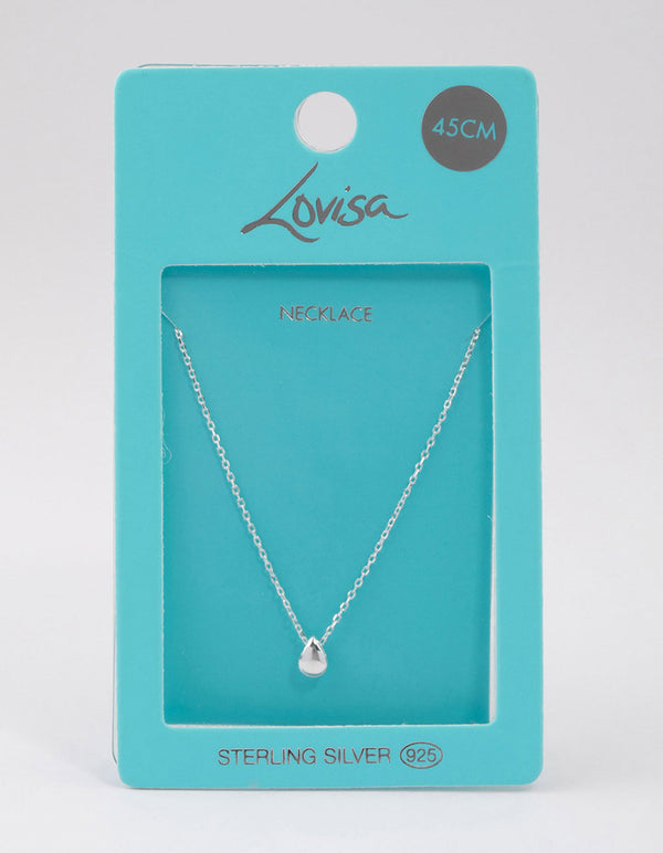 Sterling Silver Teardrop Pendant Chain Necklace
