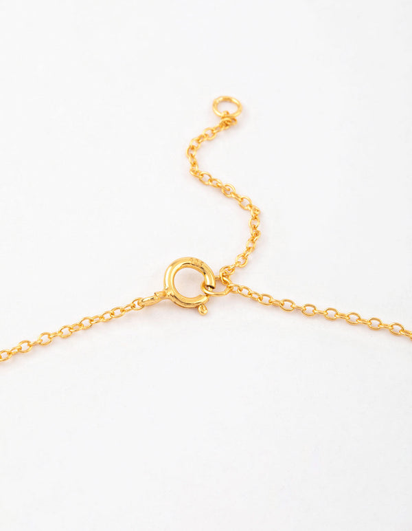 Gold Plated Sterling Silver Horizon Emerald Cut Necklace