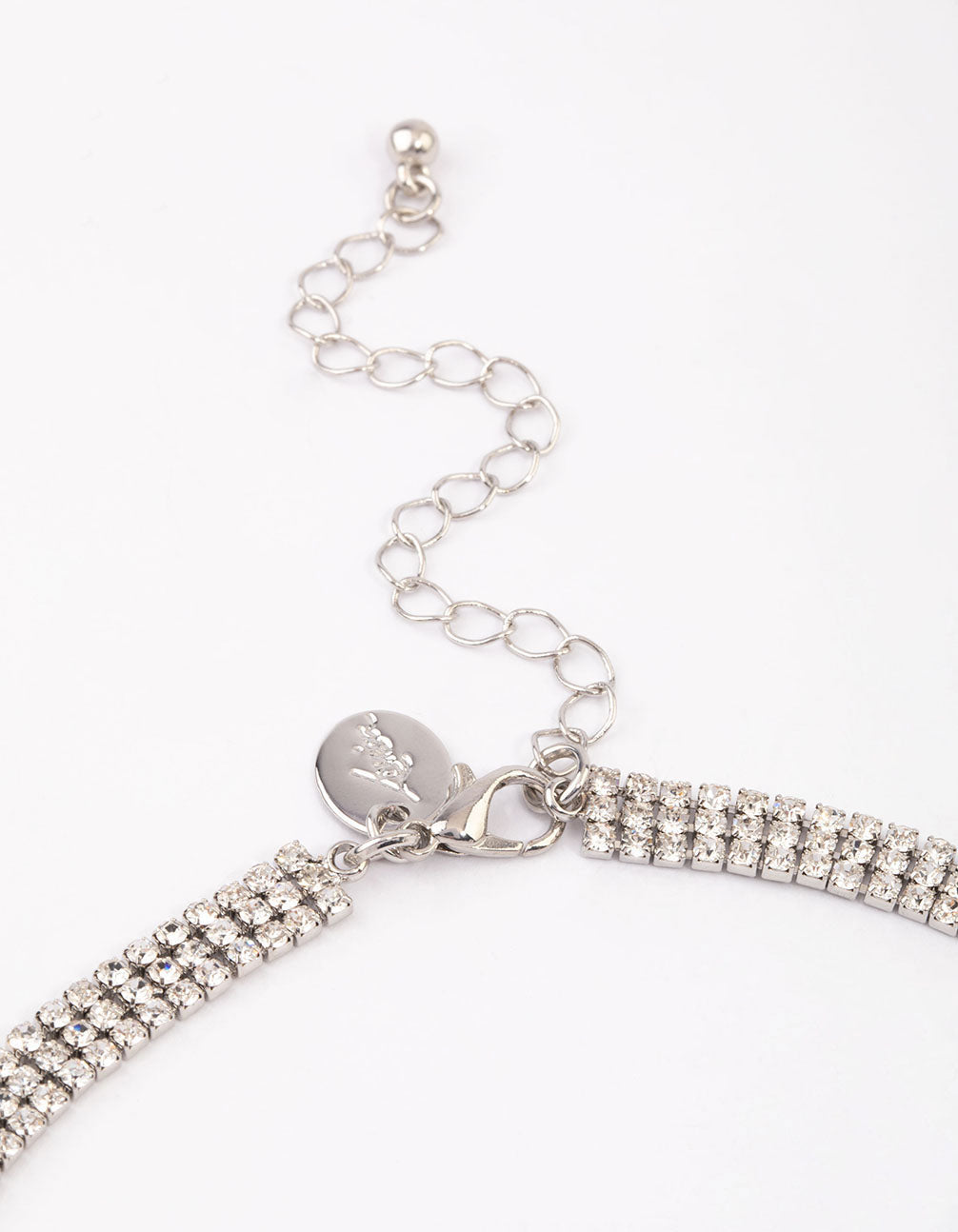 Silver Diamante Tassel Long Y-Necklace