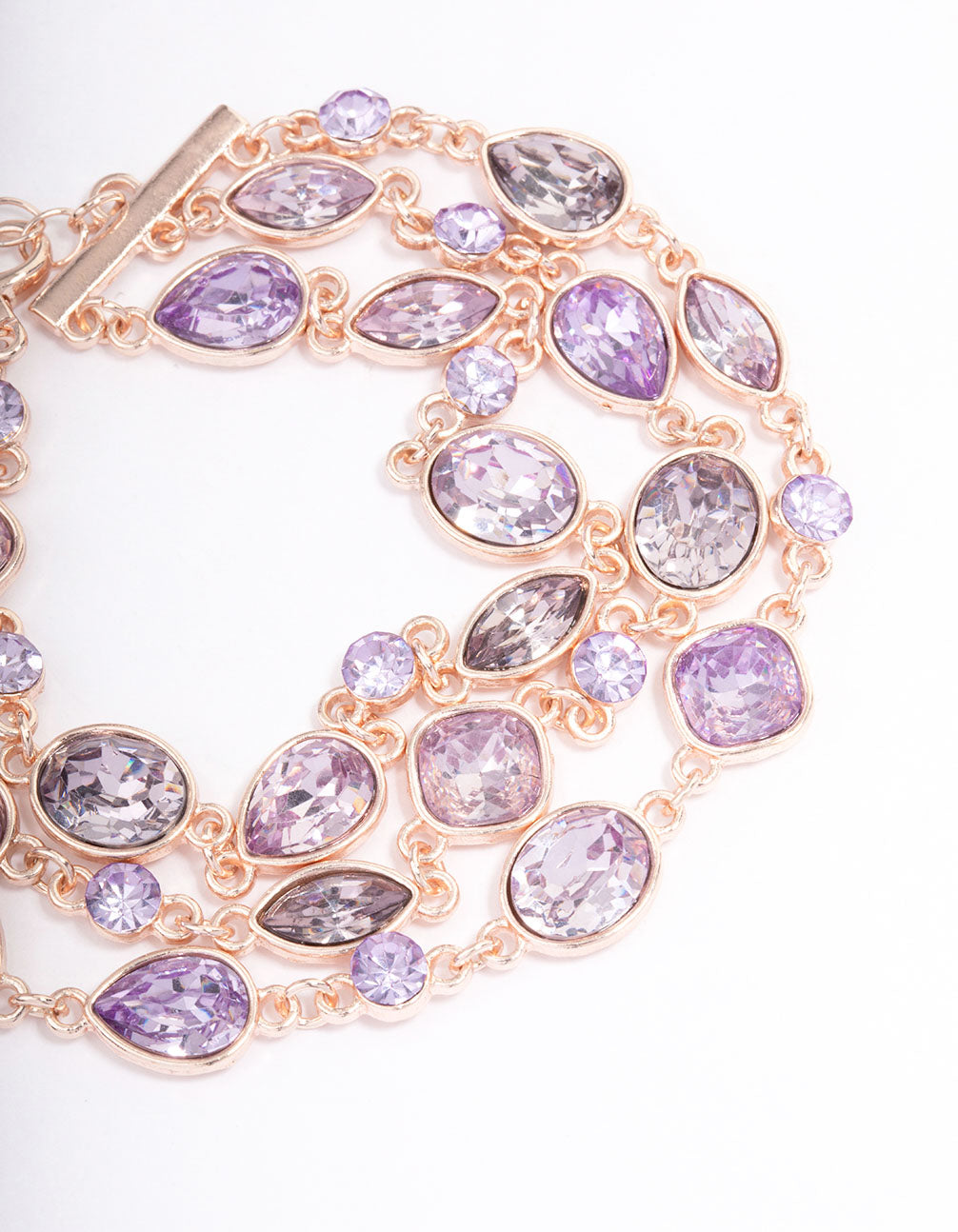 Rose Gold Marquise Mixed Stone Chain Bracelet