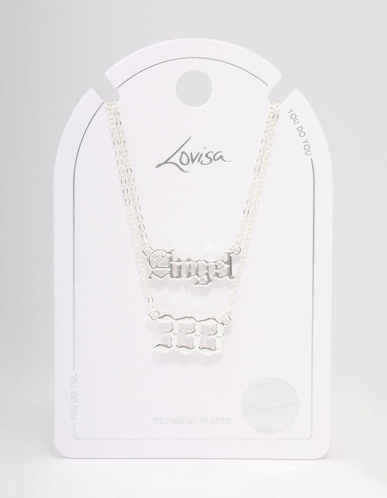 Silver Plated Angel Number '333' Necklace Pack Lovisa