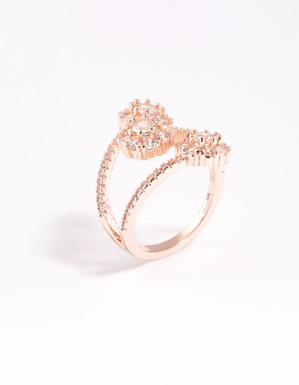 Rose Gold Round Triple Tier Ring
