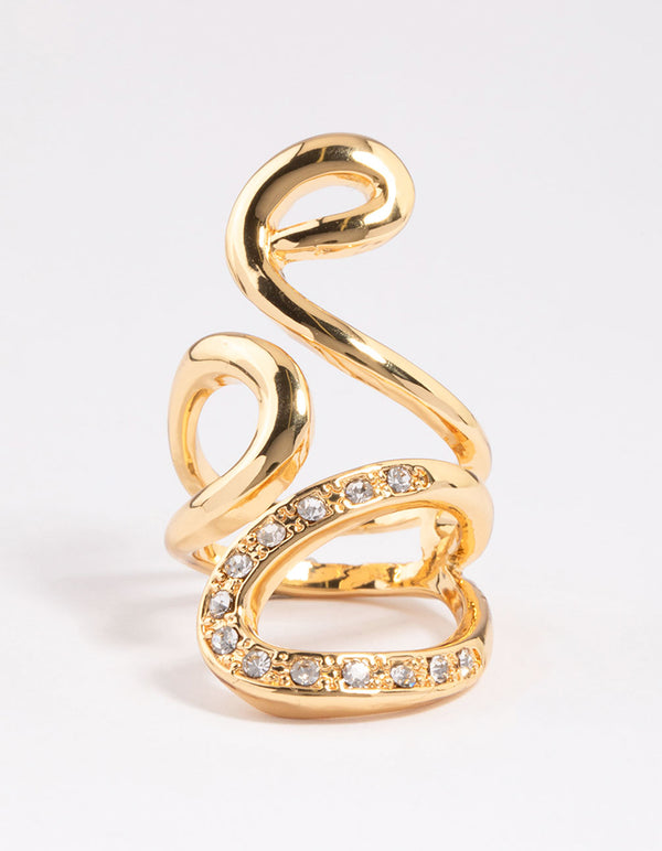 Gold Plated Swirly Wrapped Ring