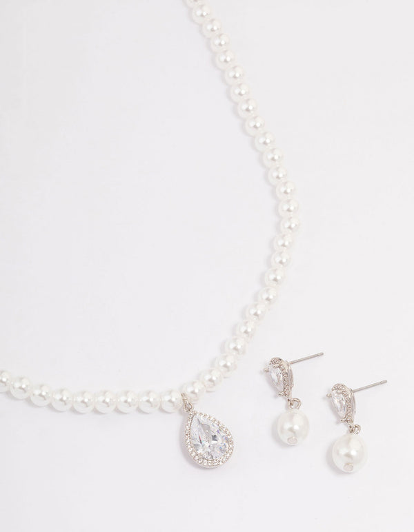 Silver Multi Cubic Zirconia Jewellery Set