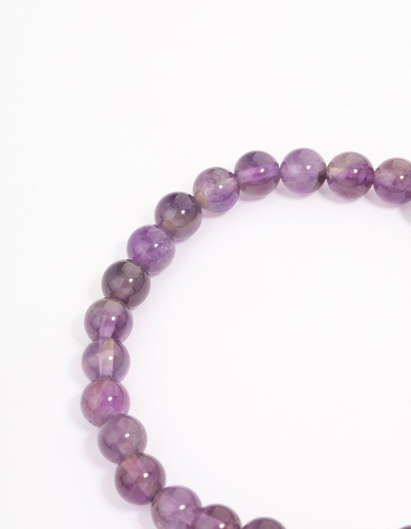 Amethyst Ball Beaded Bracelet