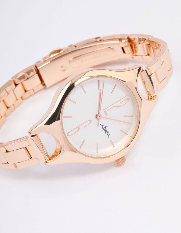 Rose Gold Slim Arched Watch