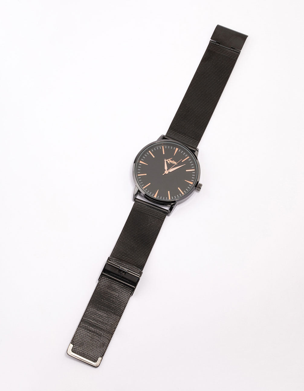 Black Coated Extra Thick Mesh Watch