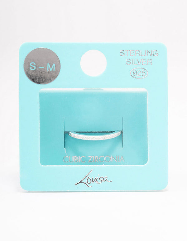 Sterling Silver Cubic Zirconia Pave Band Ring
